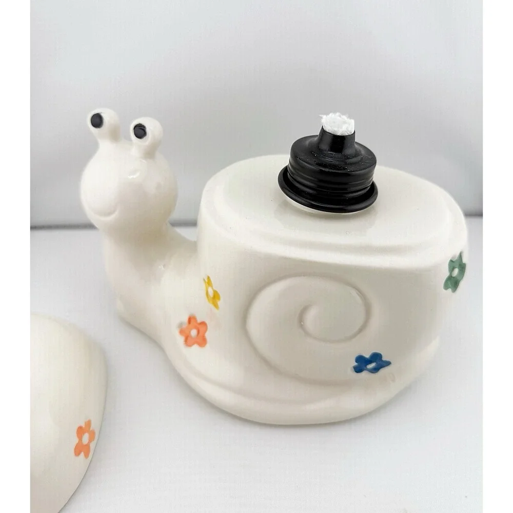 Ceramic Snail Shaped Outdoor Patio Tabletop Decor
